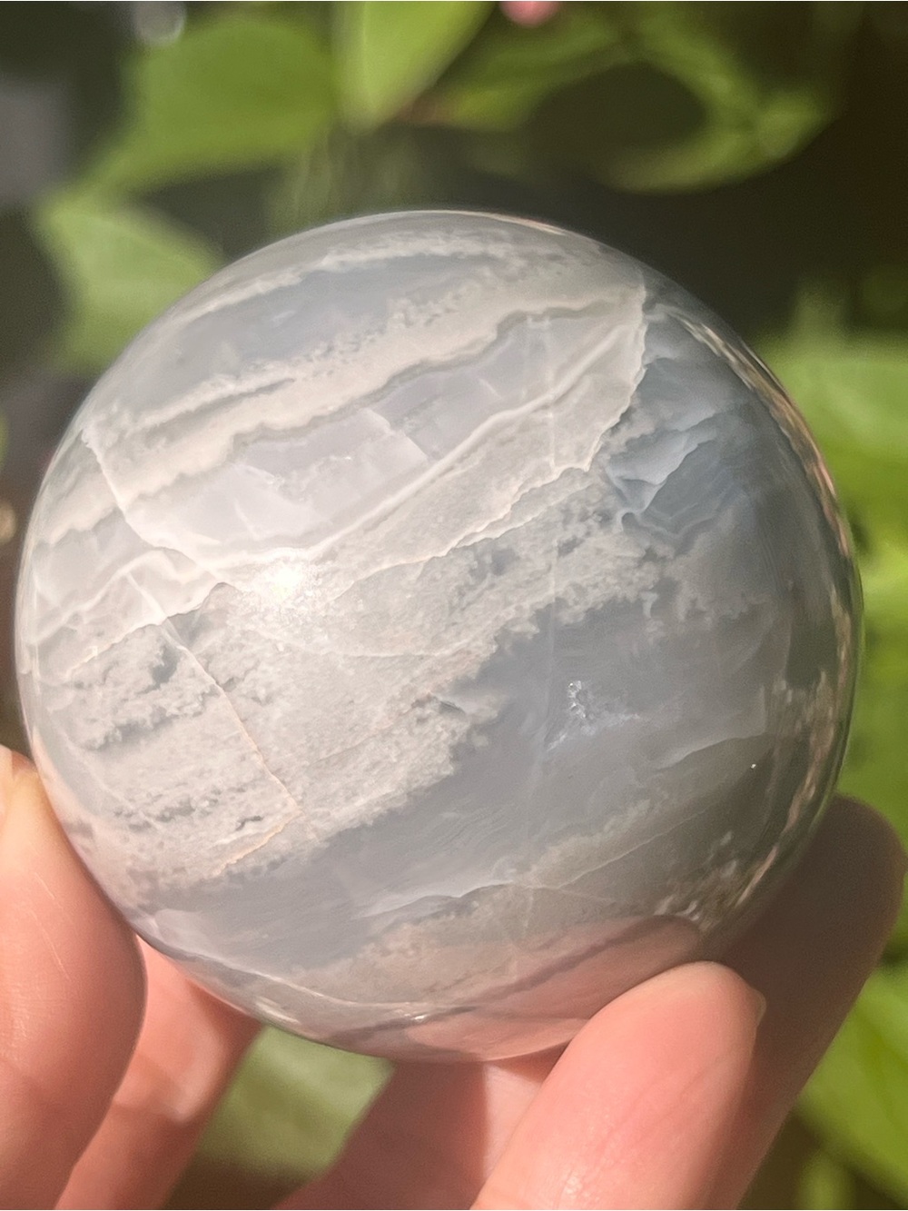 Blue (7) agate sphere ~ crystal